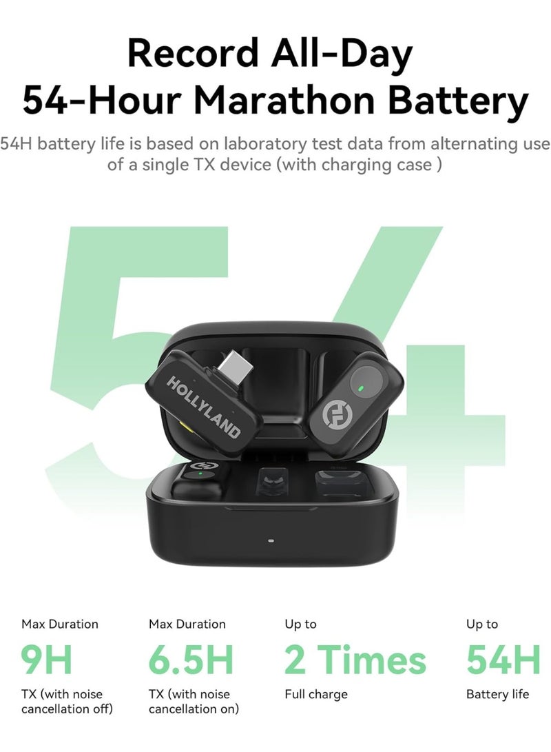 Hollyland LARK A1 DUO Type C Wireless Microphone for iPhone 15 iPhone 16 and Android Dual Channel Noise Cancellation Lavalier Mic for Vlogging YouTube Podcast TikTok Recording - Image 5